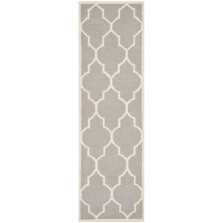 Safavieh Dhurries Hand Woven Flat Weave Rectangle Rug- Dark Grey - Ivory- 2 Ft. 6 In. X 10 Ft. DHU632G-210